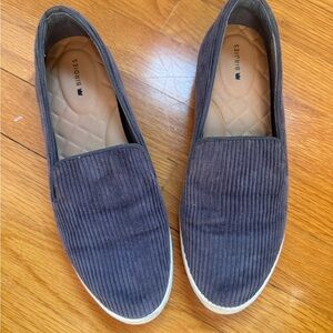 Birdies Corduroy Slip On Flats Grey Size 8